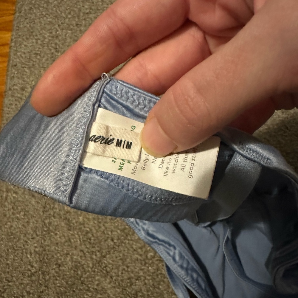Blue satin straight across Aerie bralette (size M)
